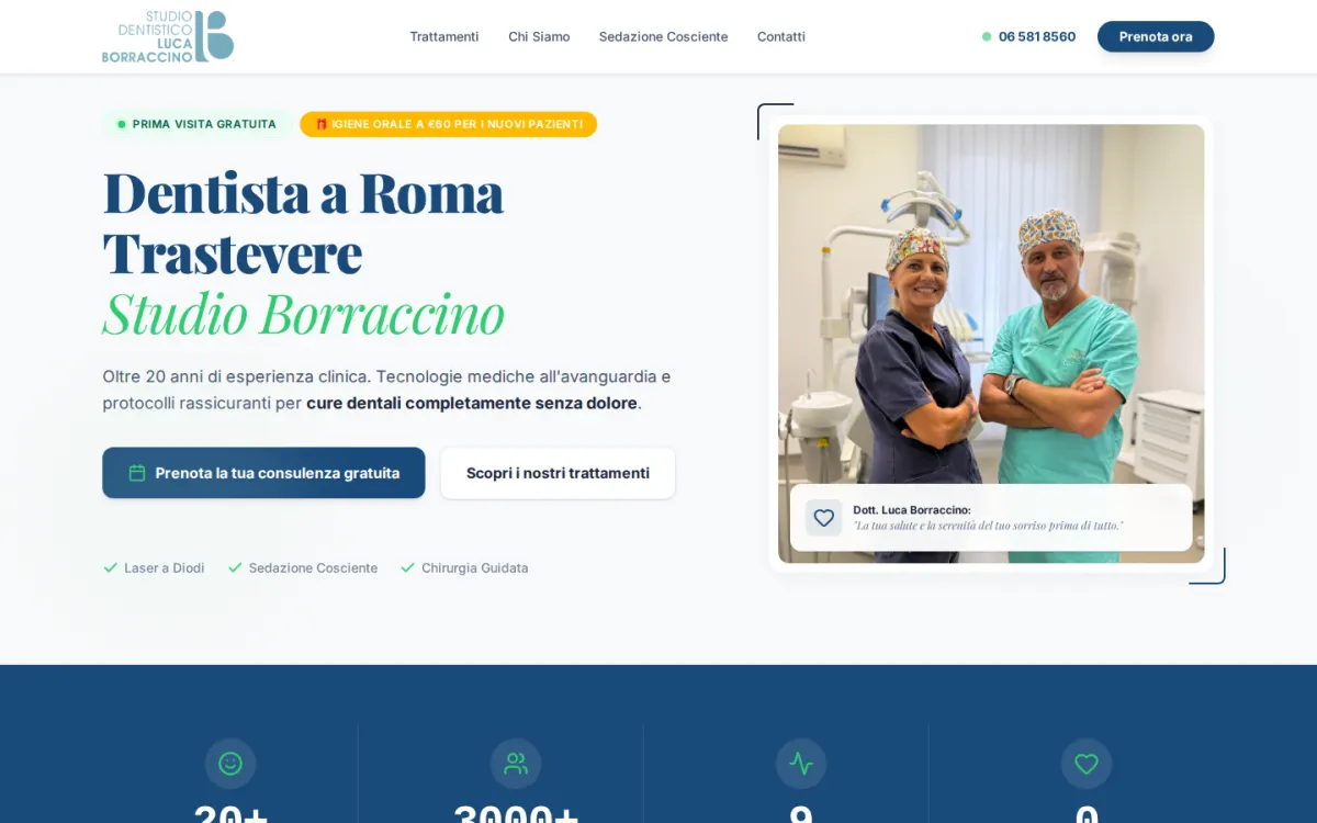 Anteprima del sito Dentista Trastevere
