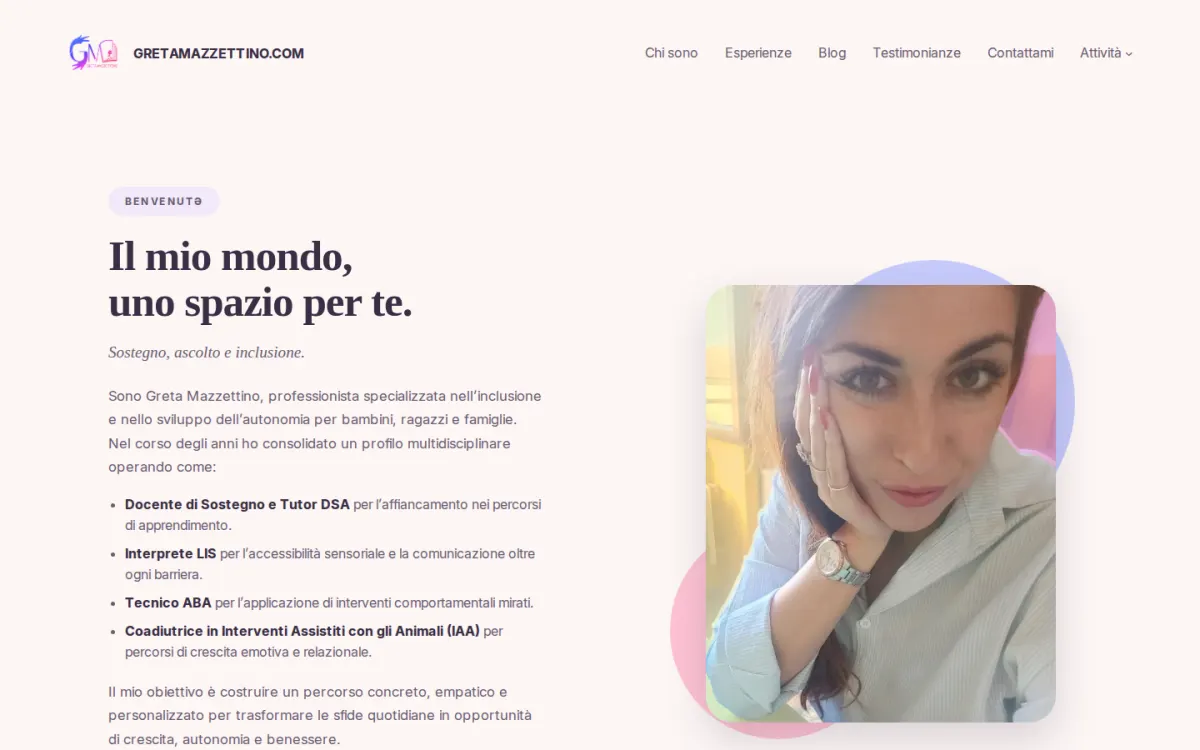 Anteprima del sito Greta Mazzettino